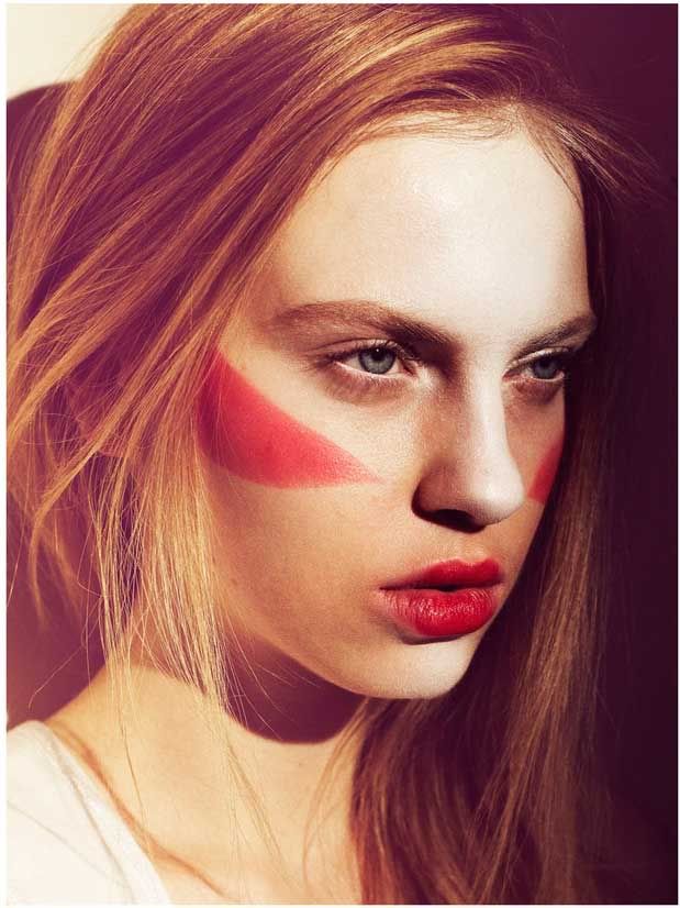 face paint,red