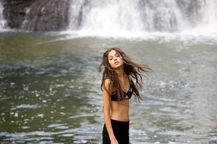 waterfall,bathers,swimming