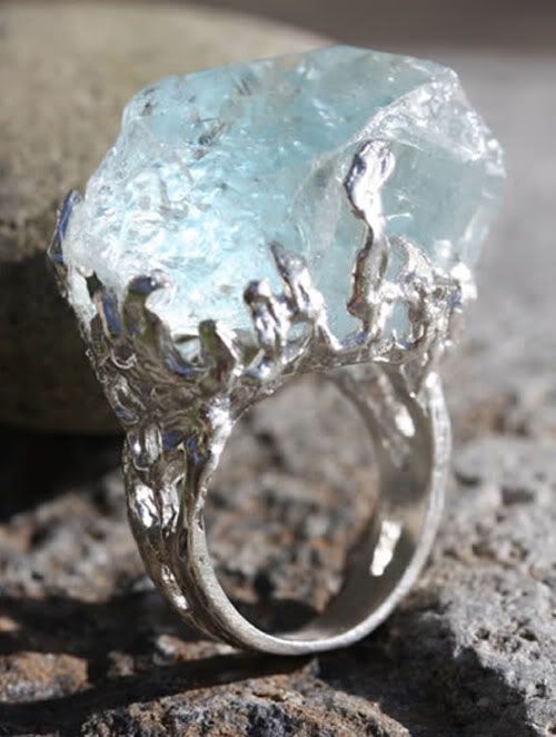 crystal,ring,aquamarine,silver,metal