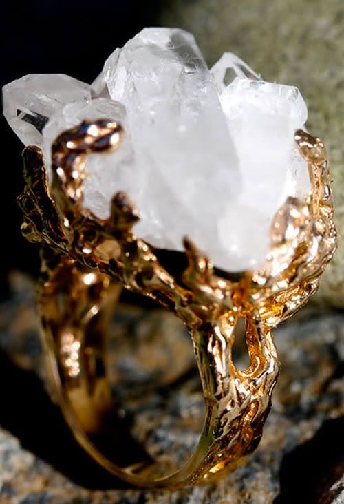 crystal,ring,gold,organic,earthy